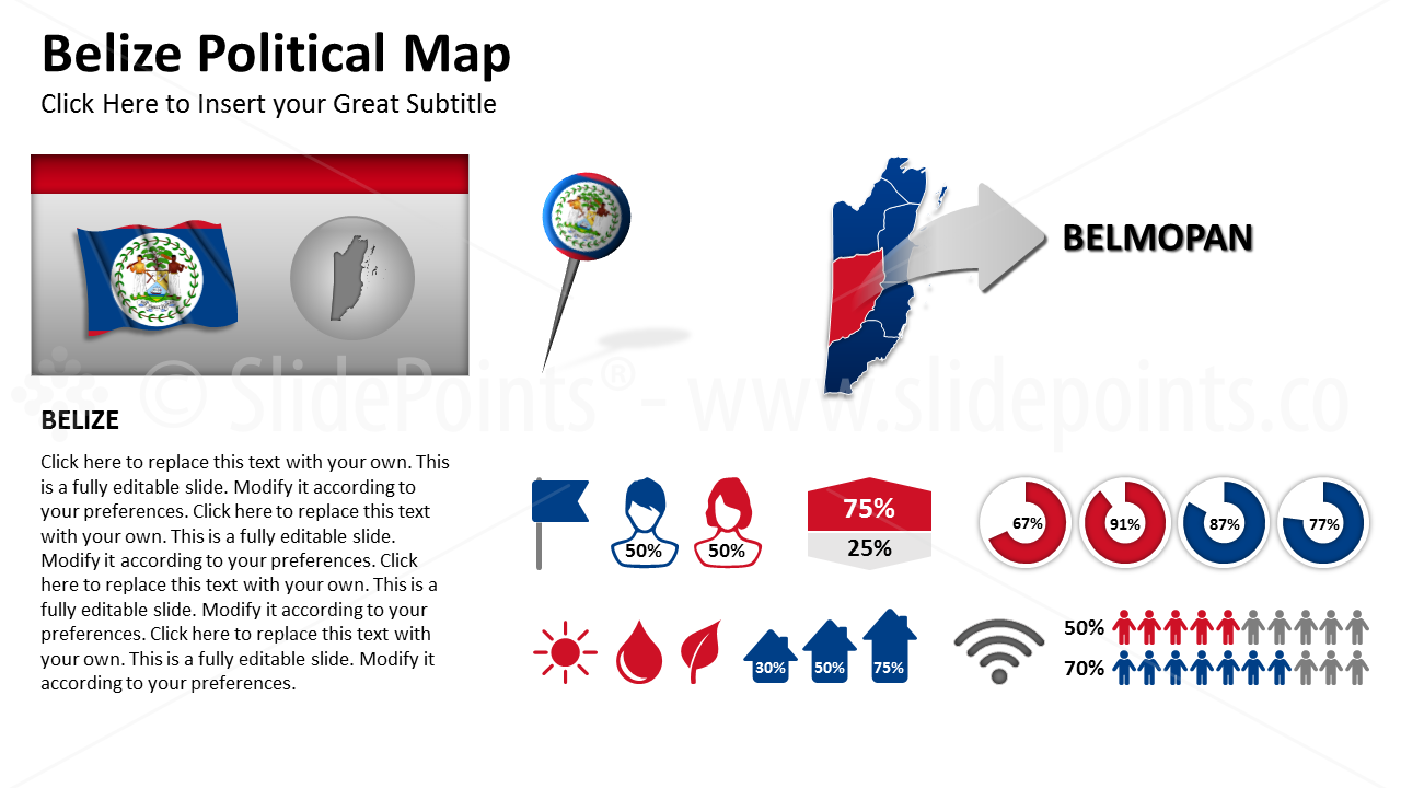 Belize Vector Maps PowerPoint Editable Templates (35)
