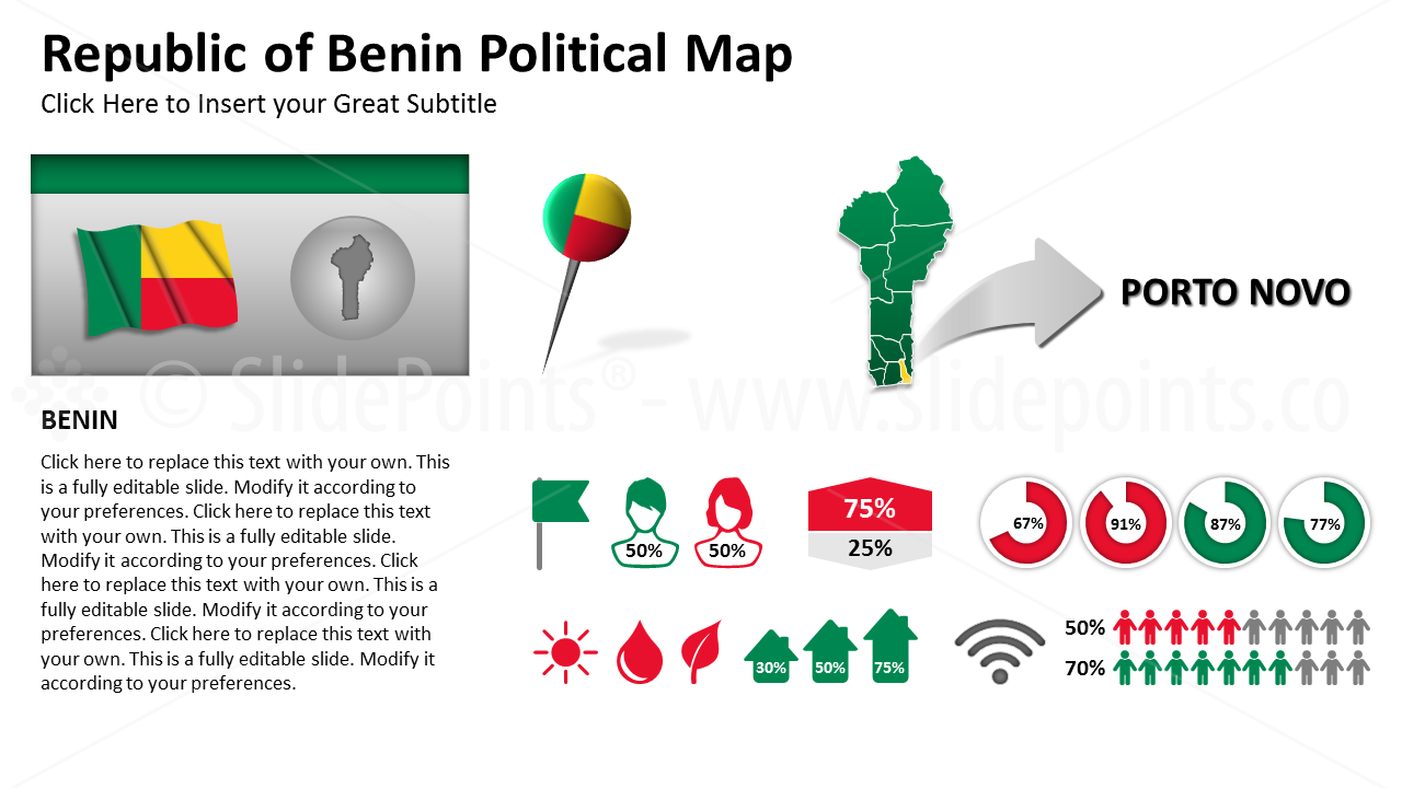 Benin Vector Maps PowerPoint Editable Templates (37)
