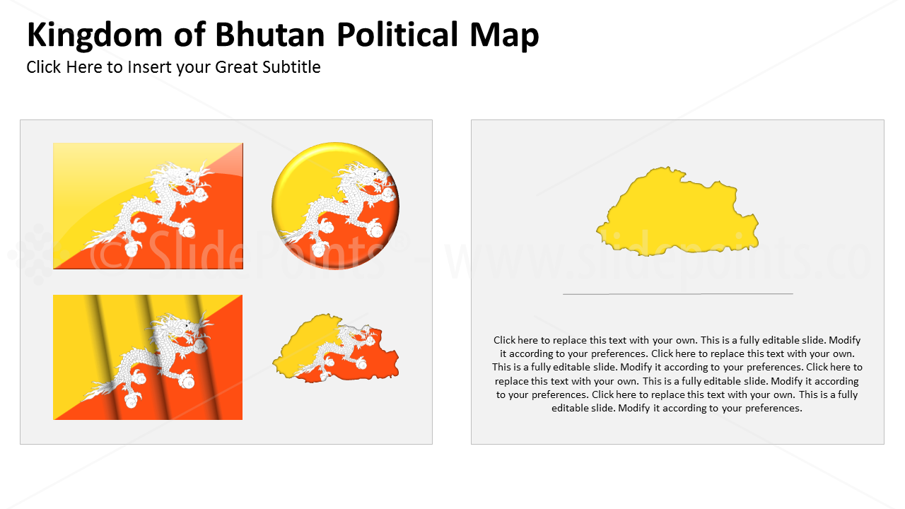 Bhutan Vector Maps PowerPoint Editable Templates (40)