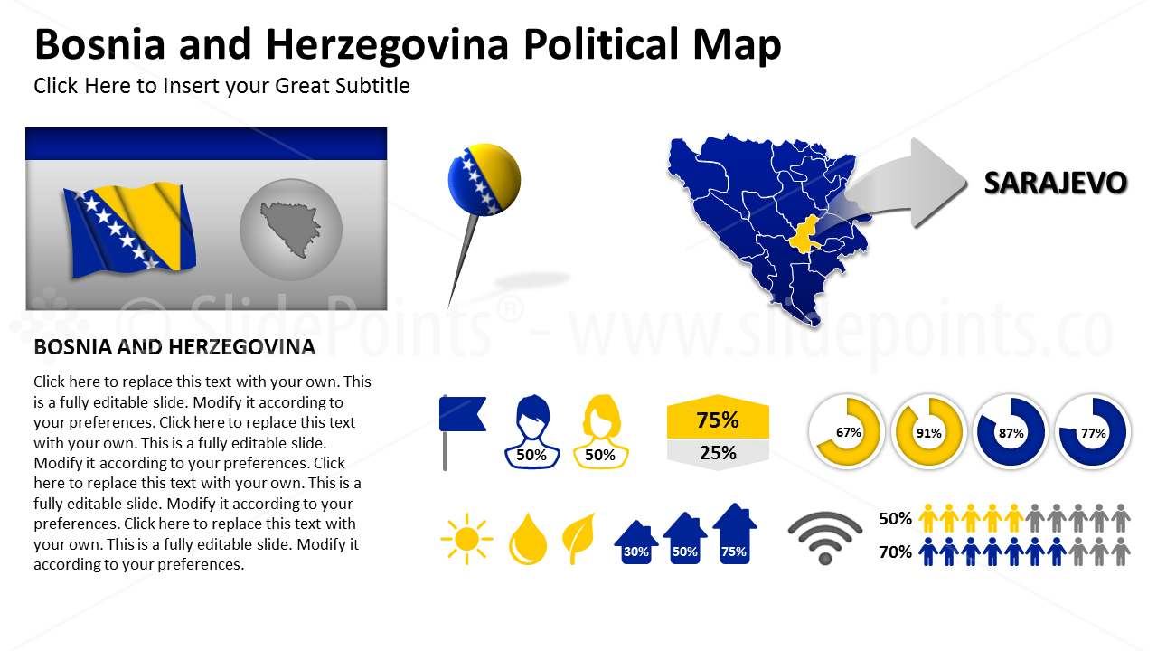 Bosnia Vector Maps PowerPoint Editable Templates (43)