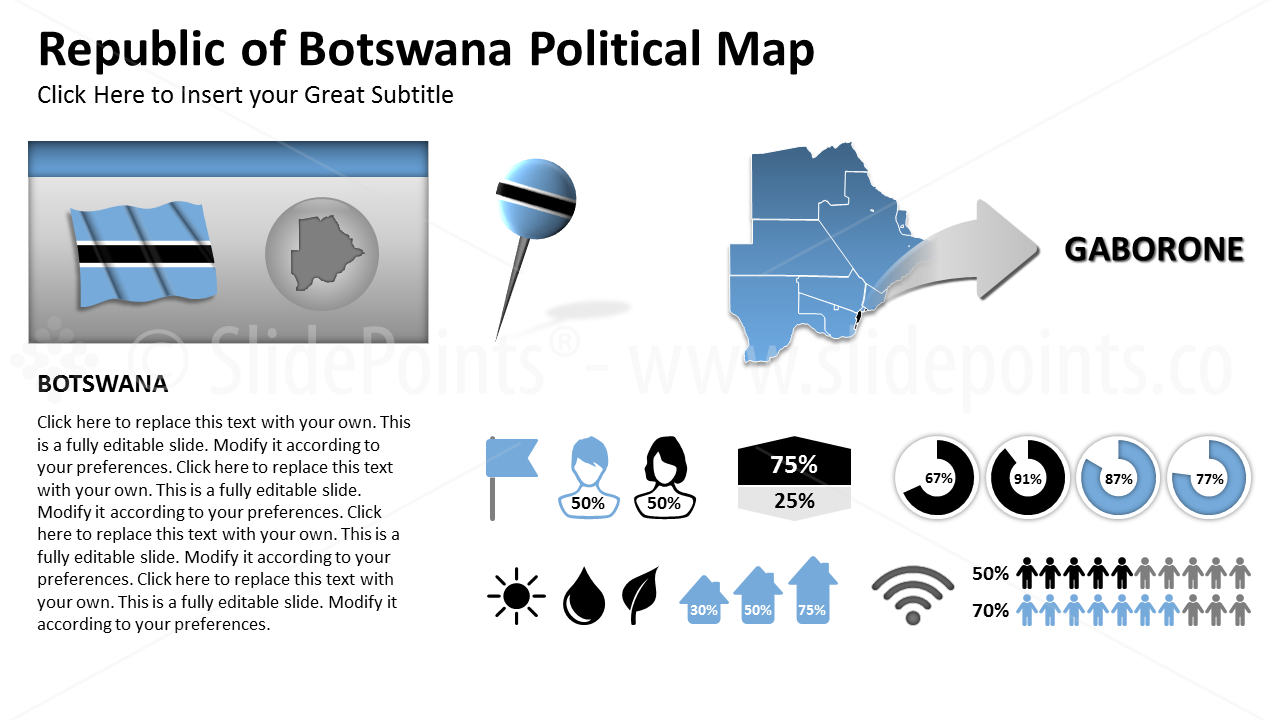 Botswana Vector Maps PowerPoint Editable Templates (45)