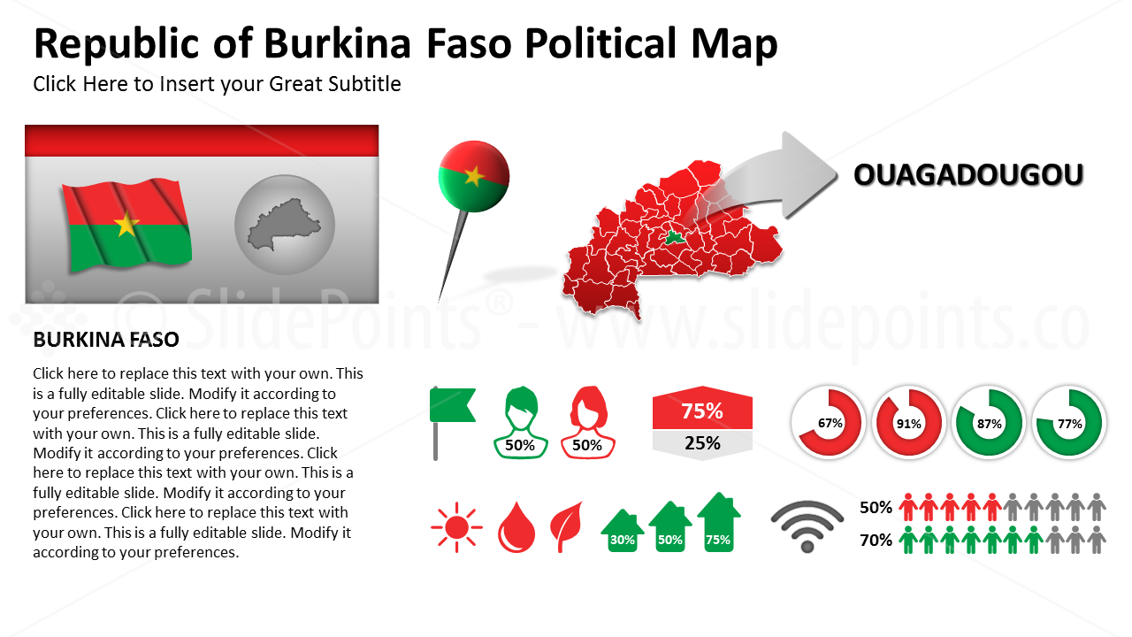 Burkina Faso Vector Maps PowerPoint Editable Templates (53)