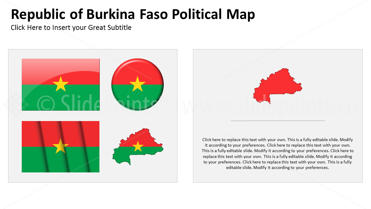 Burkina Faso Vector Maps PowerPoint Editable Templates (54)