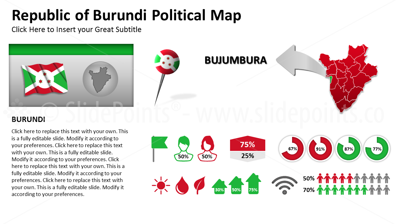 Burundi Vector Maps PowerPoint Editable Templates (55)