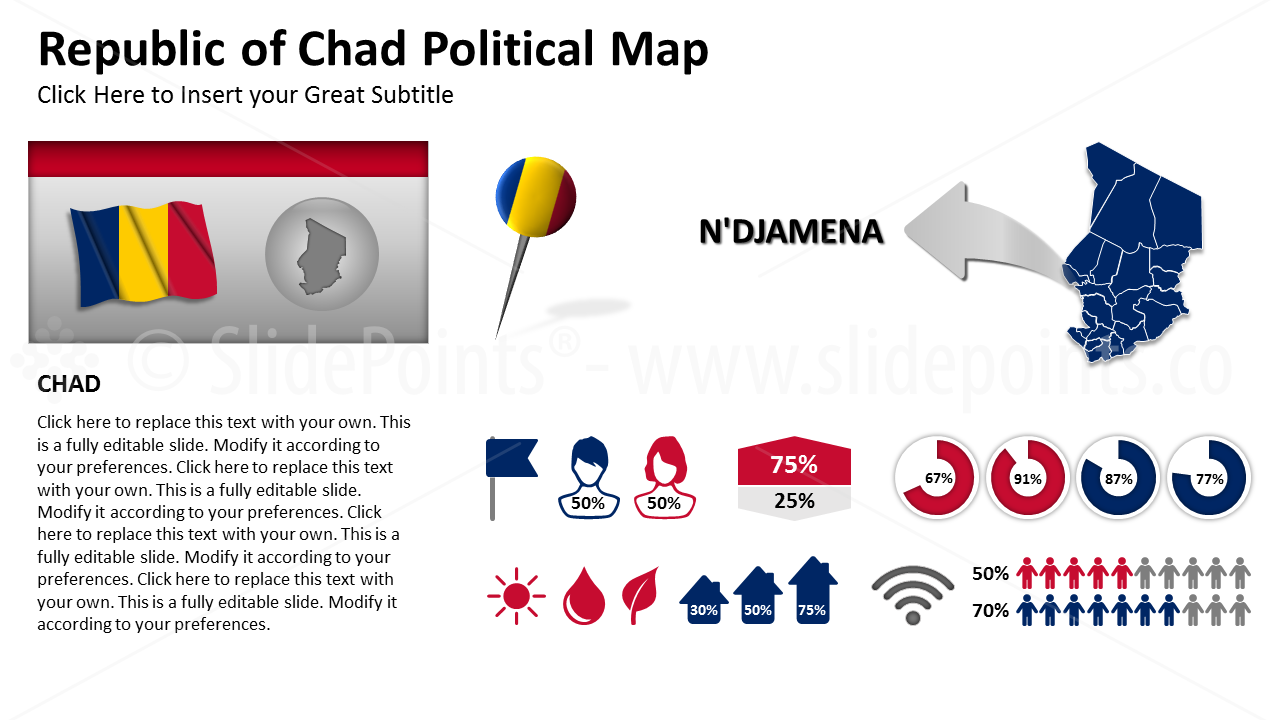 Chad Vector Maps PowerPoint Editable Templates (67)