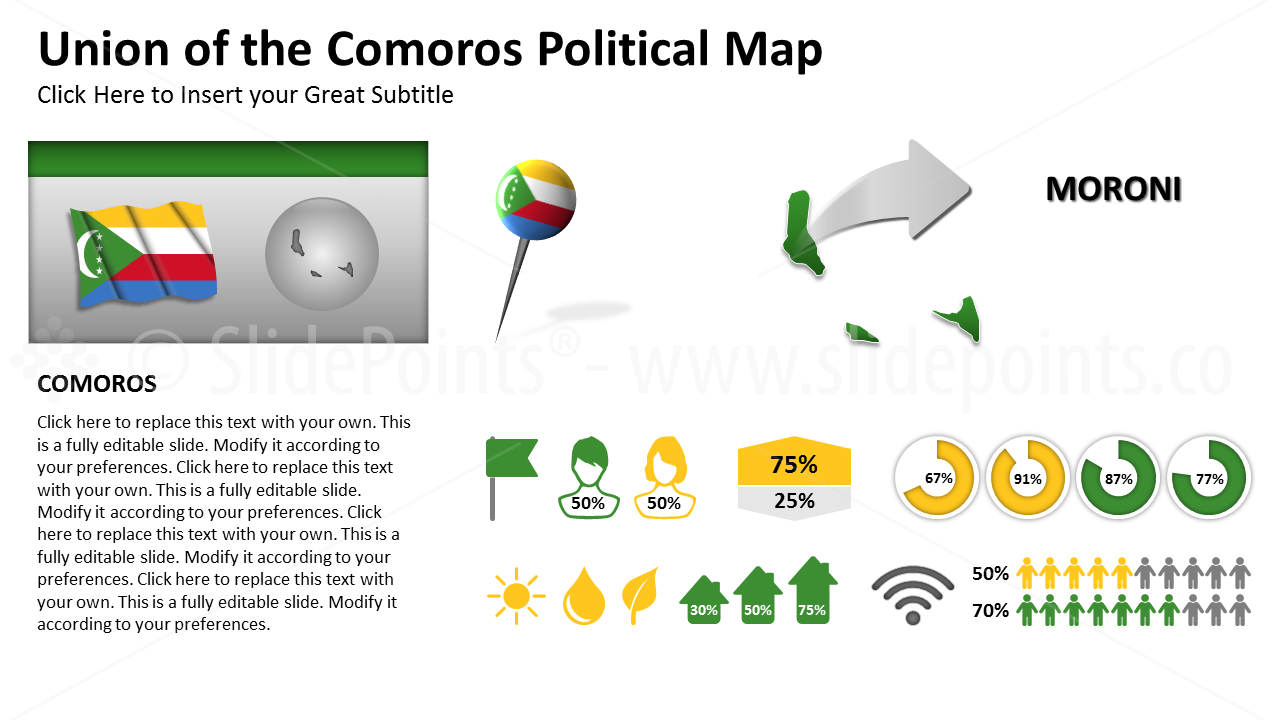 Comoros Vector Maps PowerPoint Editable Templates (75)
