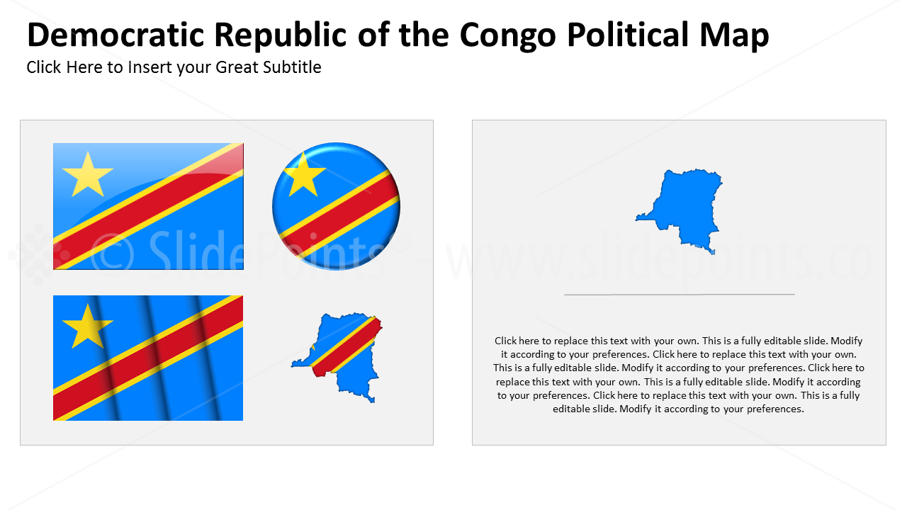 Democratic Republic of The Congo Vector Maps PowerPoint Editable Templates (90)