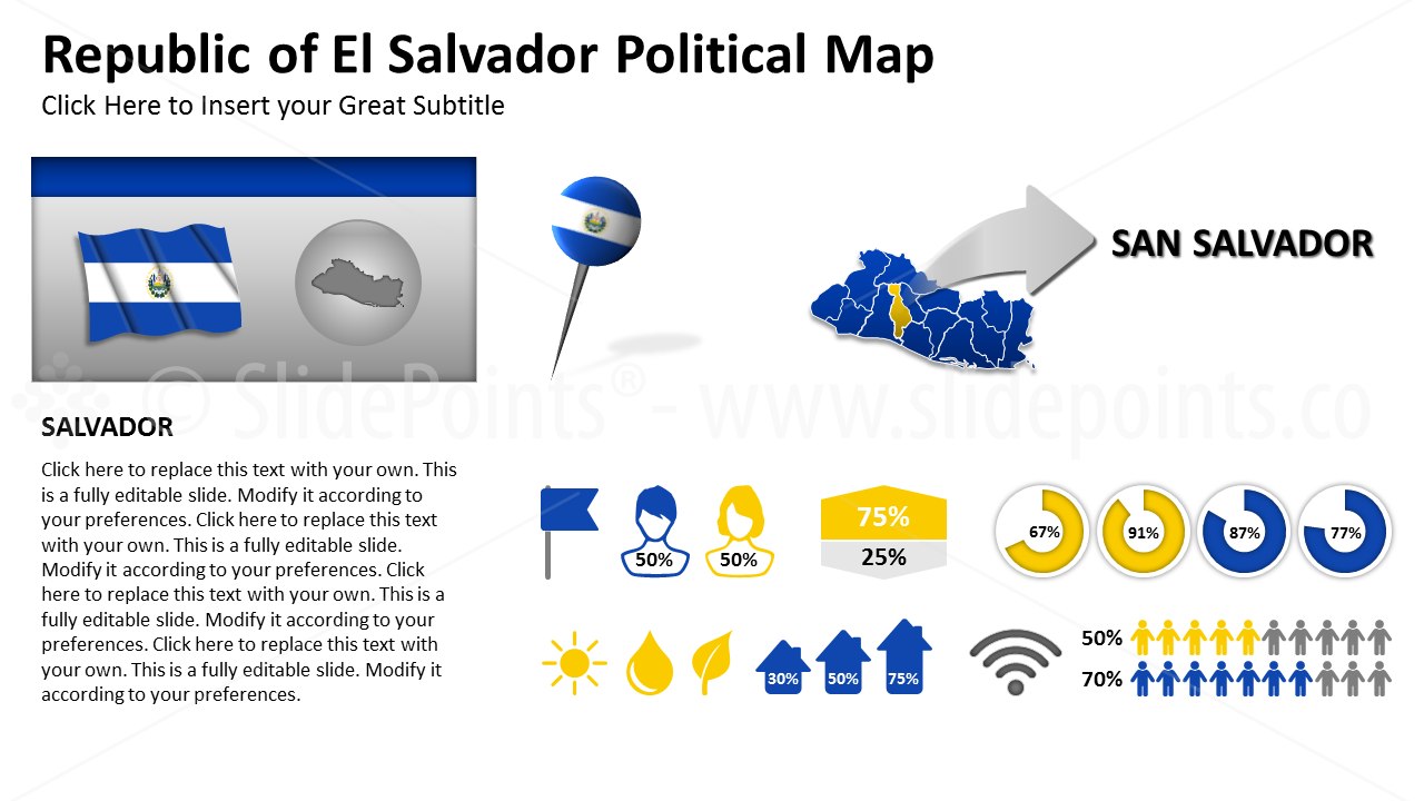 El Salvador Vector Maps PowerPoint Editable Templates (105)