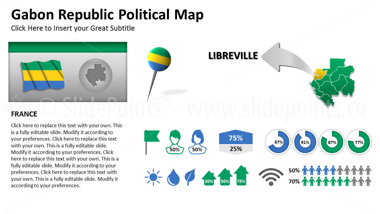 Gabon Vector Maps PowerPoint Editable Templates (123)