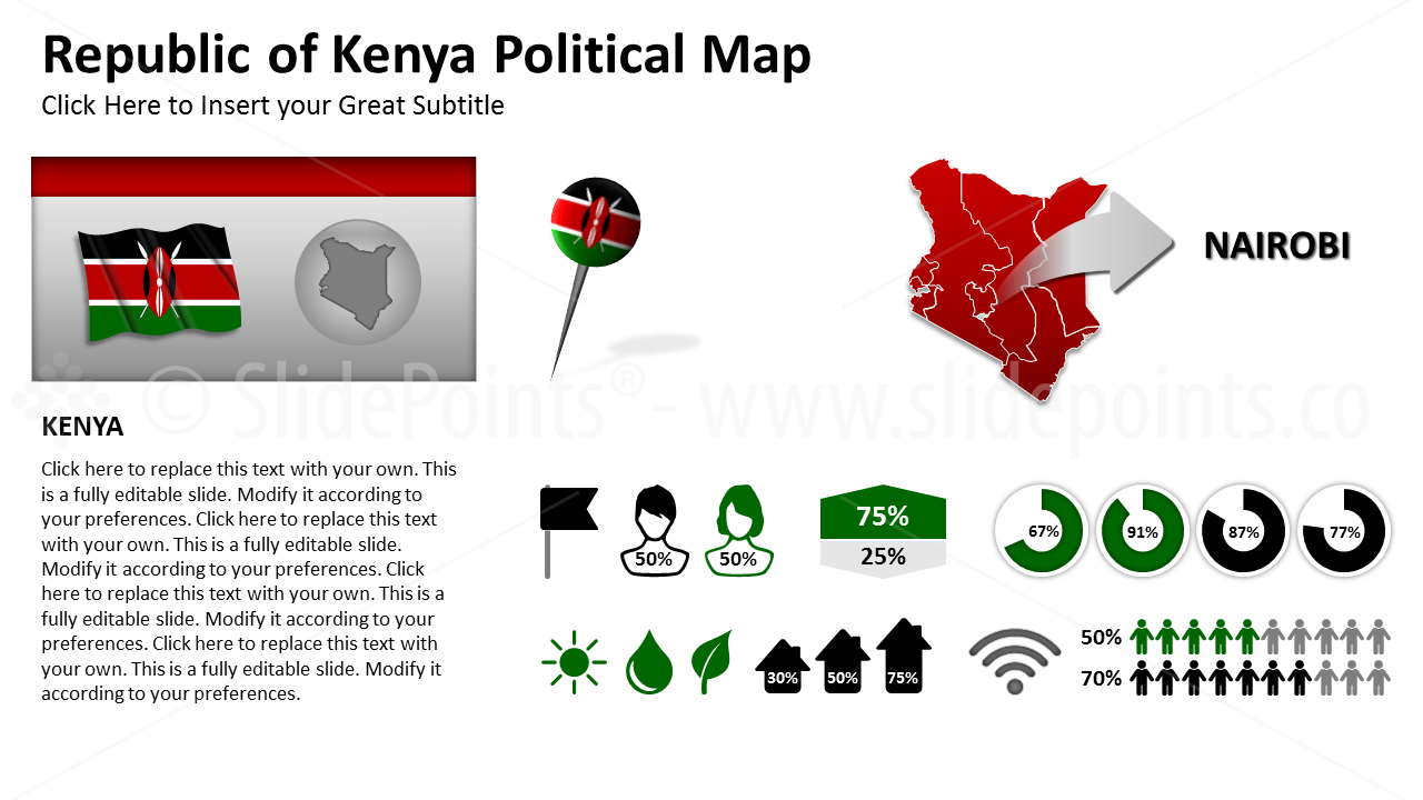 Kenya Vector Maps PowerPoint Editable Templates (181)