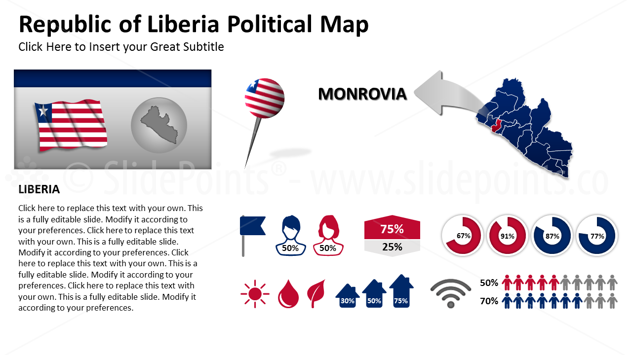 Liberia Vector Maps PowerPoint Editable Templates (195)