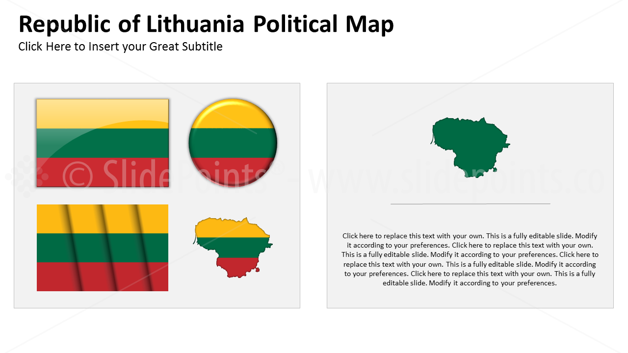 Lithuania Vector Maps PowerPoint Editable Templates (202)
