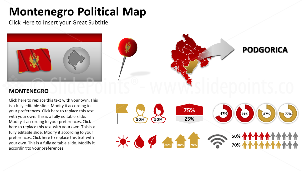 Montenegro Vector Maps PowerPoint Editable Templates (229)
