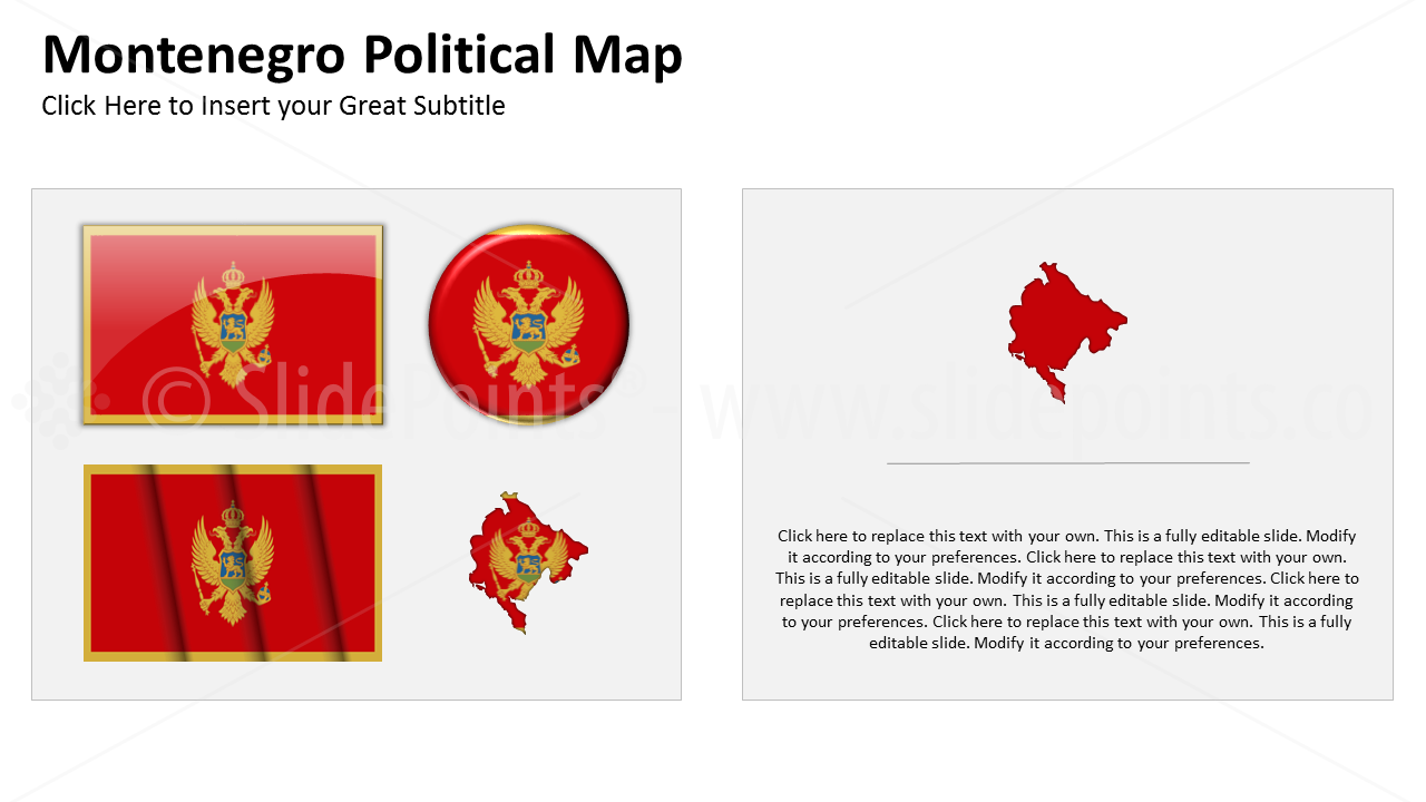Montenegro Vector Maps PowerPoint Editable Templates (230)