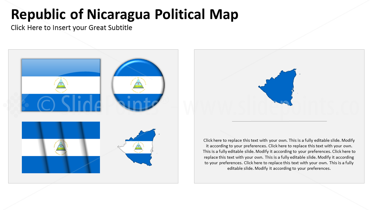 Nicaragua Vector Maps PowerPoint Editable Templates (248)