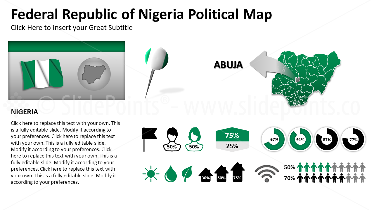 Nigeria Vector Maps PowerPoint Editable Templates (251)