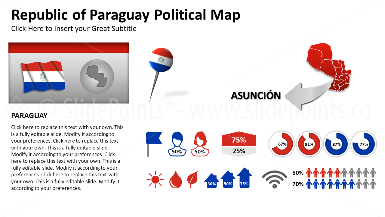 Paraguay Vector Maps PowerPoint Editable Templates (269)