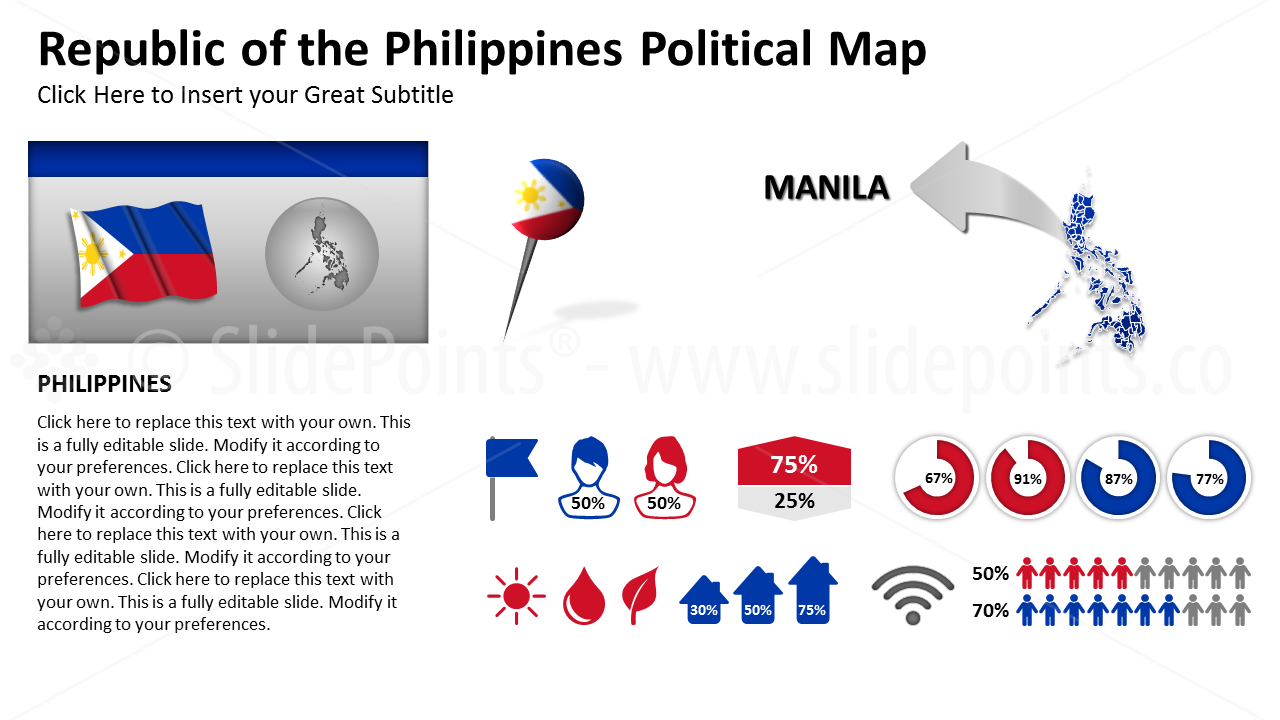 Phillipines Vector Maps PowerPoint Editable Templates (273)