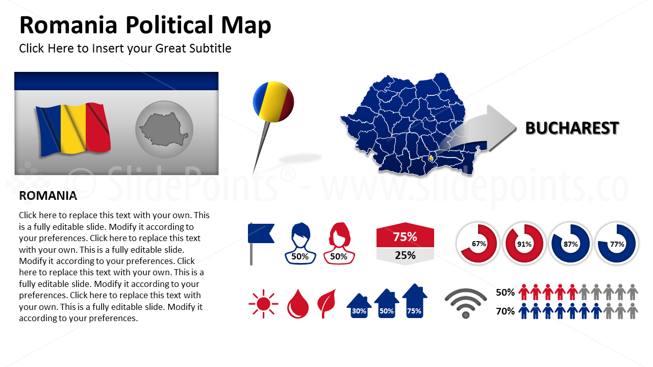 Romania Vector Maps PowerPoint Editable Templates (287)