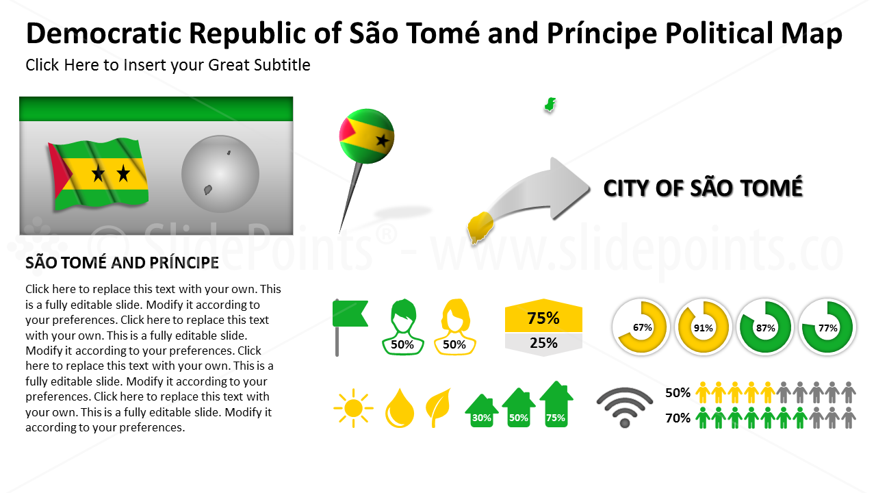 Sao Tome Vector Maps PowerPoint Editable Templates (303)