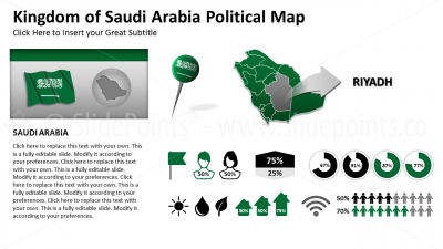 Saudi Arabia Vector Maps PowerPoint Editable Templates (305)