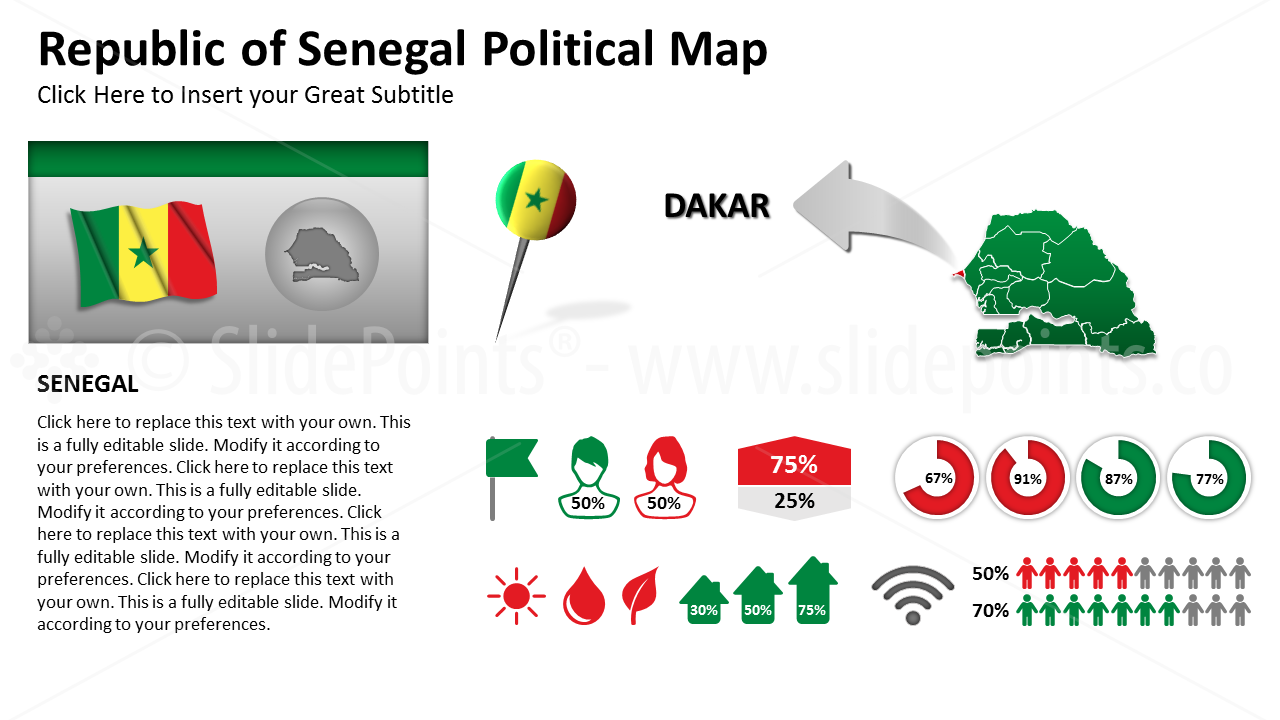 Senegal Vector Maps PowerPoint Editable Templates (307)