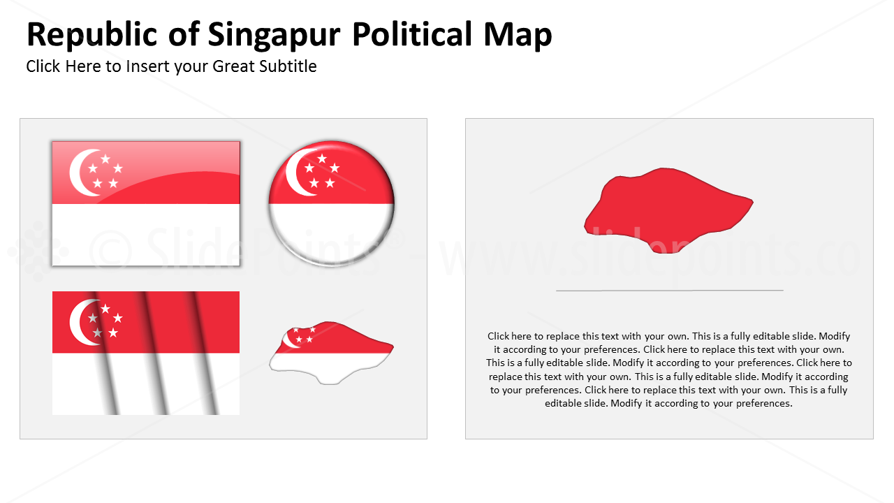 Singapur Vector Maps PowerPoint Editable Templates (312)