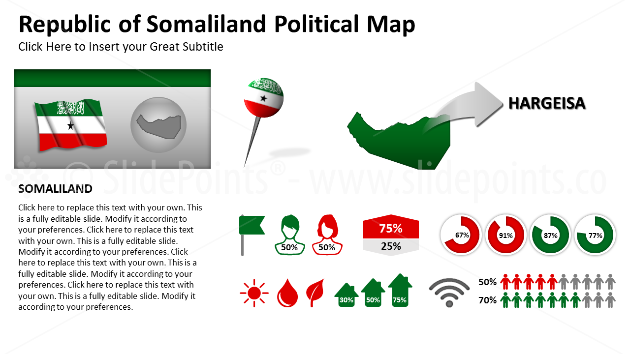 Somaliland Vector Maps PowerPoint Editable Templates (323)
