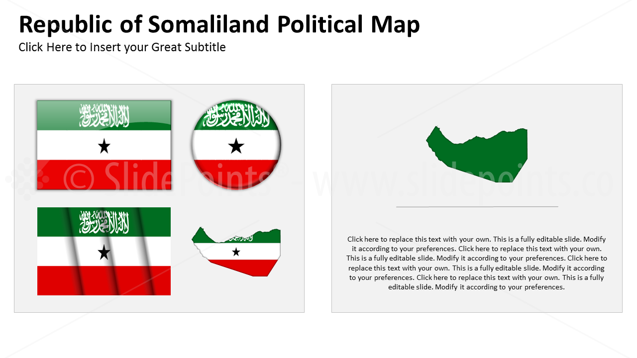 Somaliland Vector Maps PowerPoint Editable Templates (324)