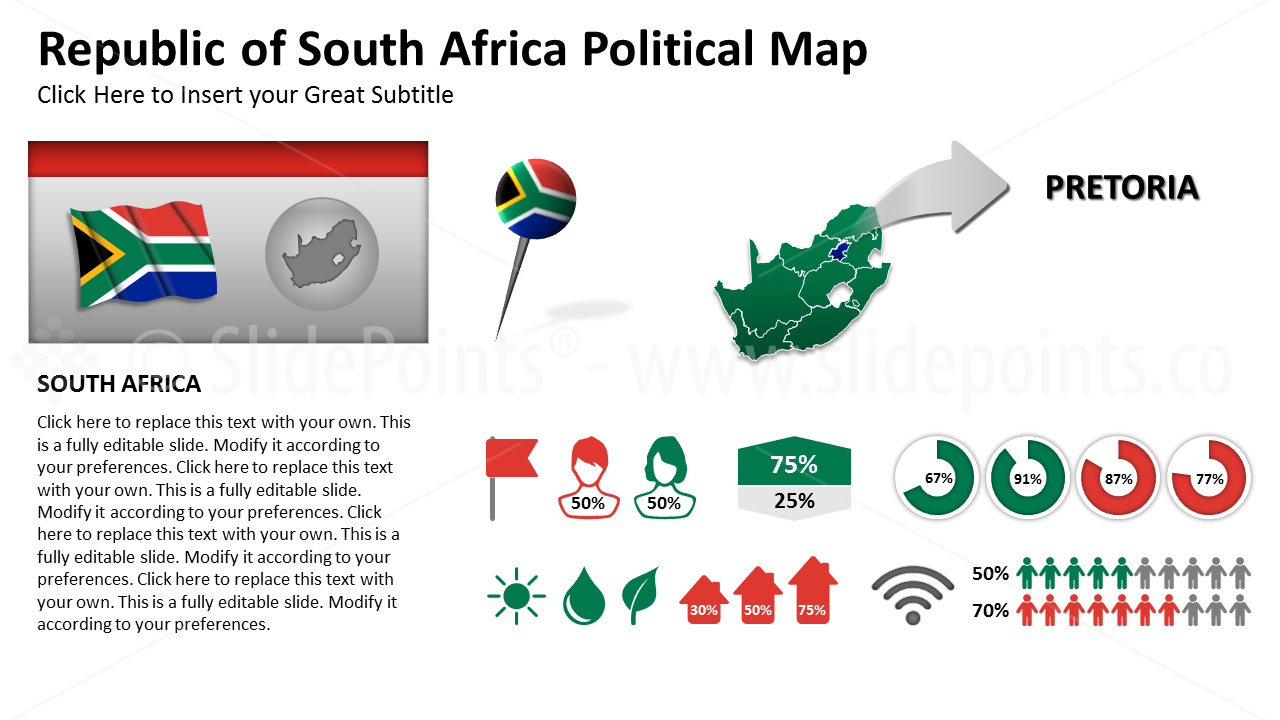 South Africa Vector Maps PowerPoint Editable Templates (325)