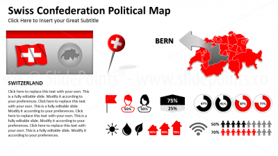 Switzerland Vector Maps PowerPoint Editable Templates (343)
