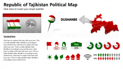 Tajikistan Vector Maps PowerPoint Editable Templates (349)