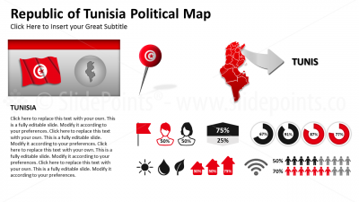 Tunisia Vector Maps PowerPoint Editable Templates (361)