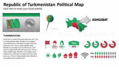 Turkmenistan Vector Maps PowerPoint Editable Templates (365)
