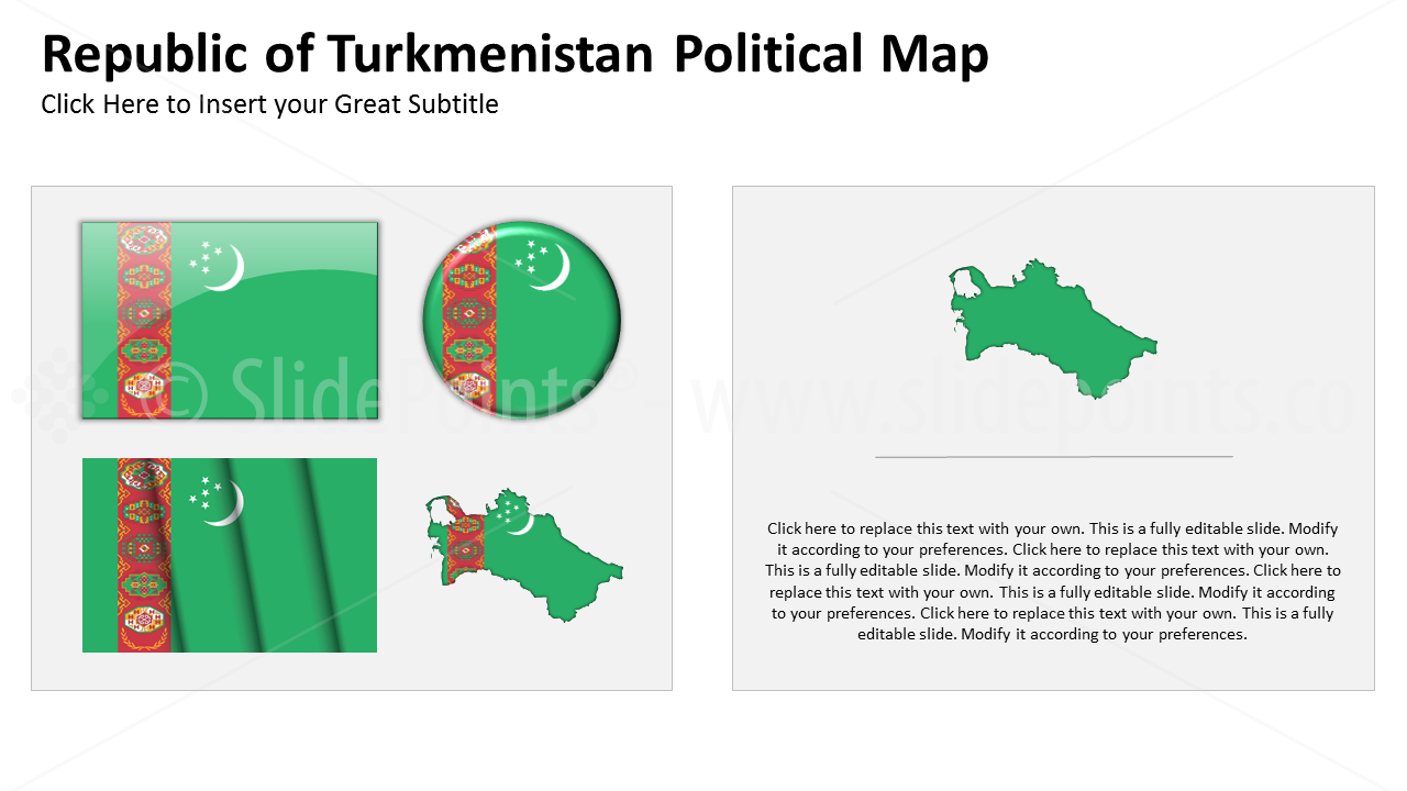 Turkmenistan Vector Maps PowerPoint Editable Templates (366)